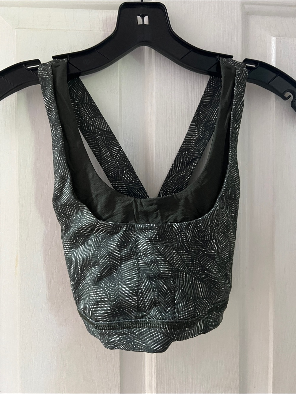lululemon athletica Black Patterned Sports Bra with Crisscross Straps